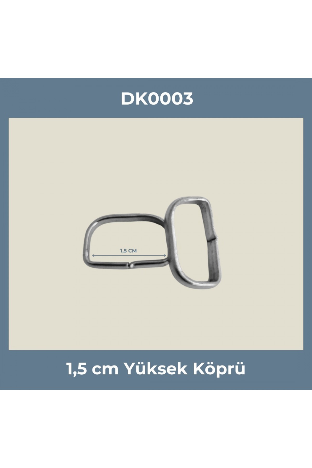 1,5 cm Yüksek Köprü Metal Aksesuar Nikel Renk - Minimum 200 Adet