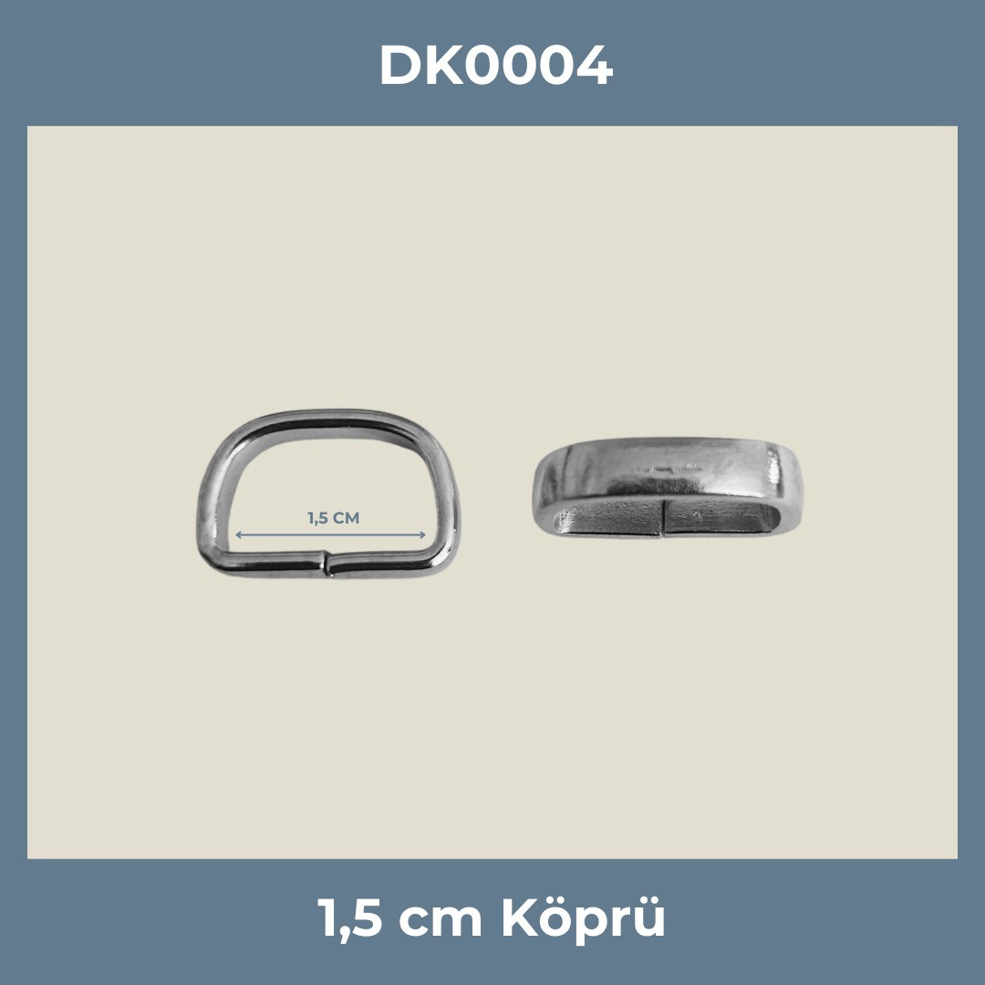 1,5 cm Köprü Metal Aksesuar Nikel Renk - Minimum 500 Adet