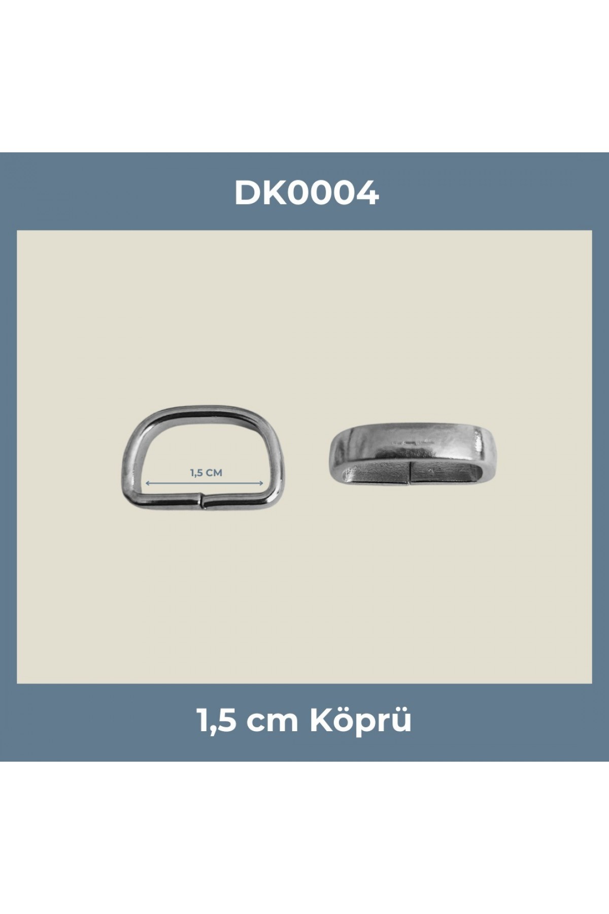 1,5 cm Köprü Metal Aksesuar Nikel Renk - Minimum 500 Adet