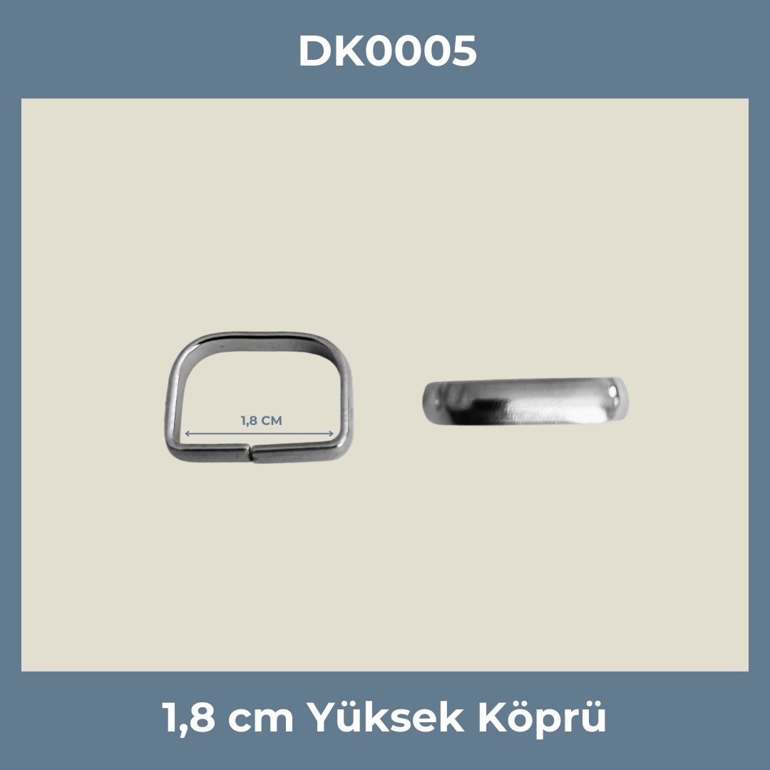 1,8 cm Yüksek Köprü Metal Aksesuar Nikel Renk - Minimum 200 Adet