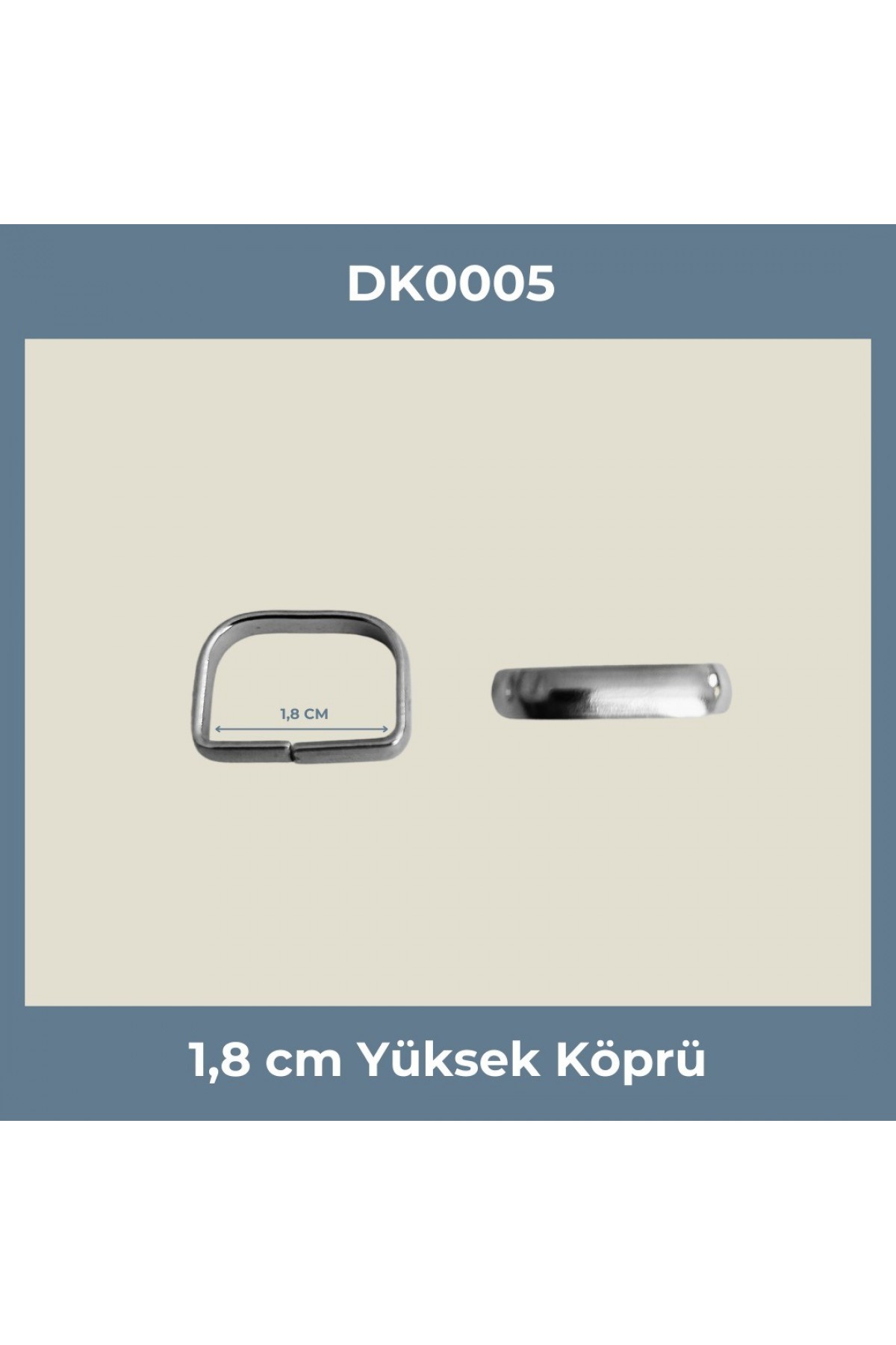 1,8 cm Yüksek Köprü Metal Aksesuar Nikel Renk - Minimum 200 Adet