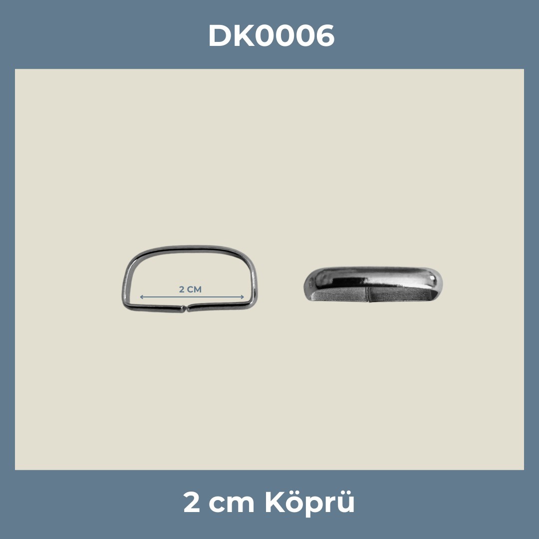 2 cm Köprü Metal Aksesuar Nikel Renk - Minimum 500 Adet