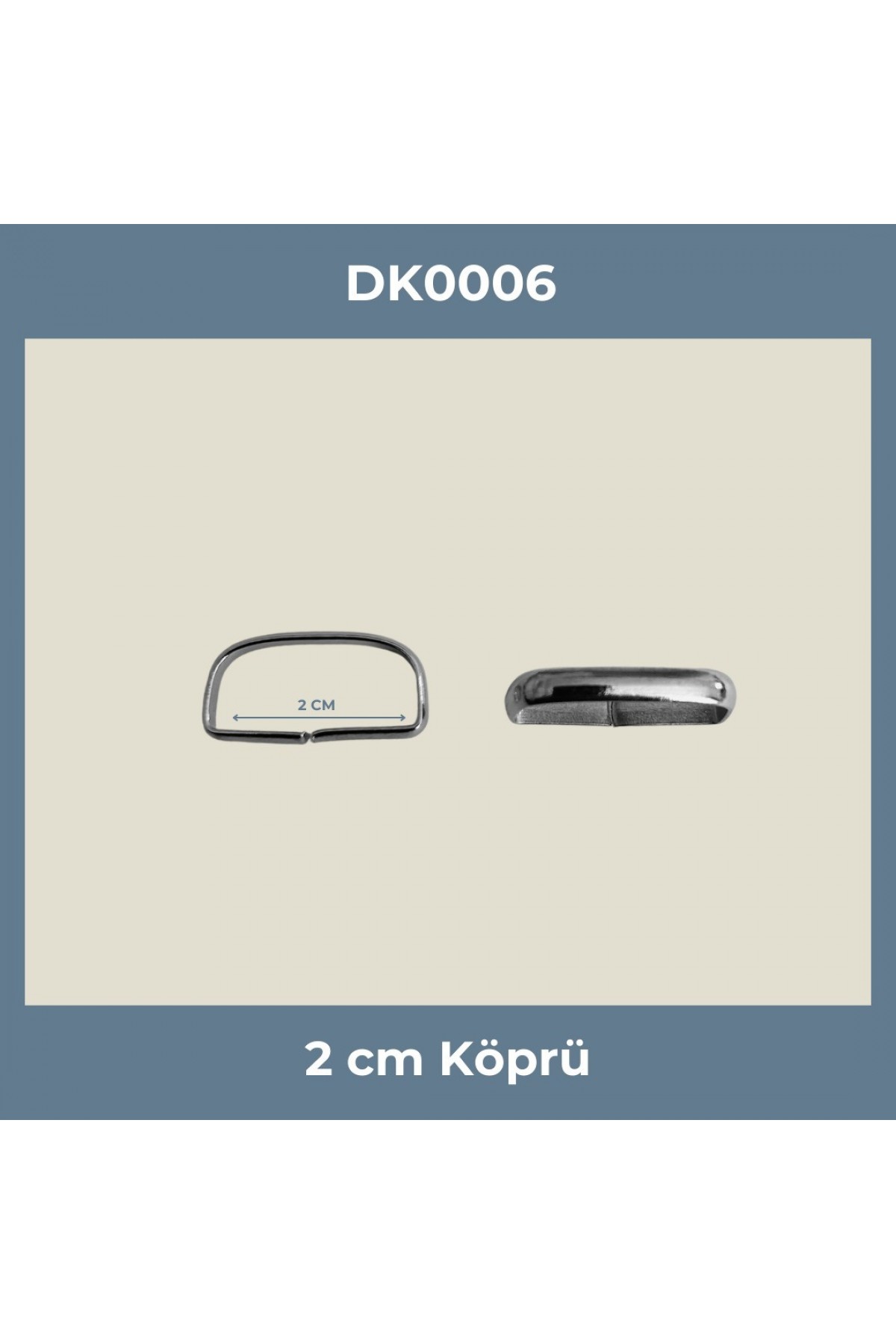 2 cm Köprü Metal Aksesuar Nikel Renk - Minimum 500 Adet