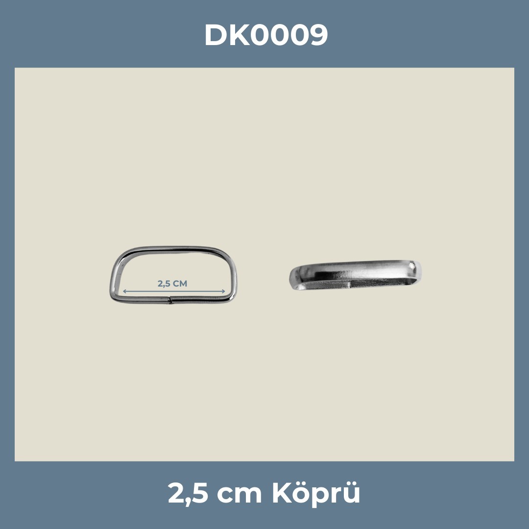 2,5 cm Köprü Metal Aksesuar Nikel Renk - Minimum 500 Adet