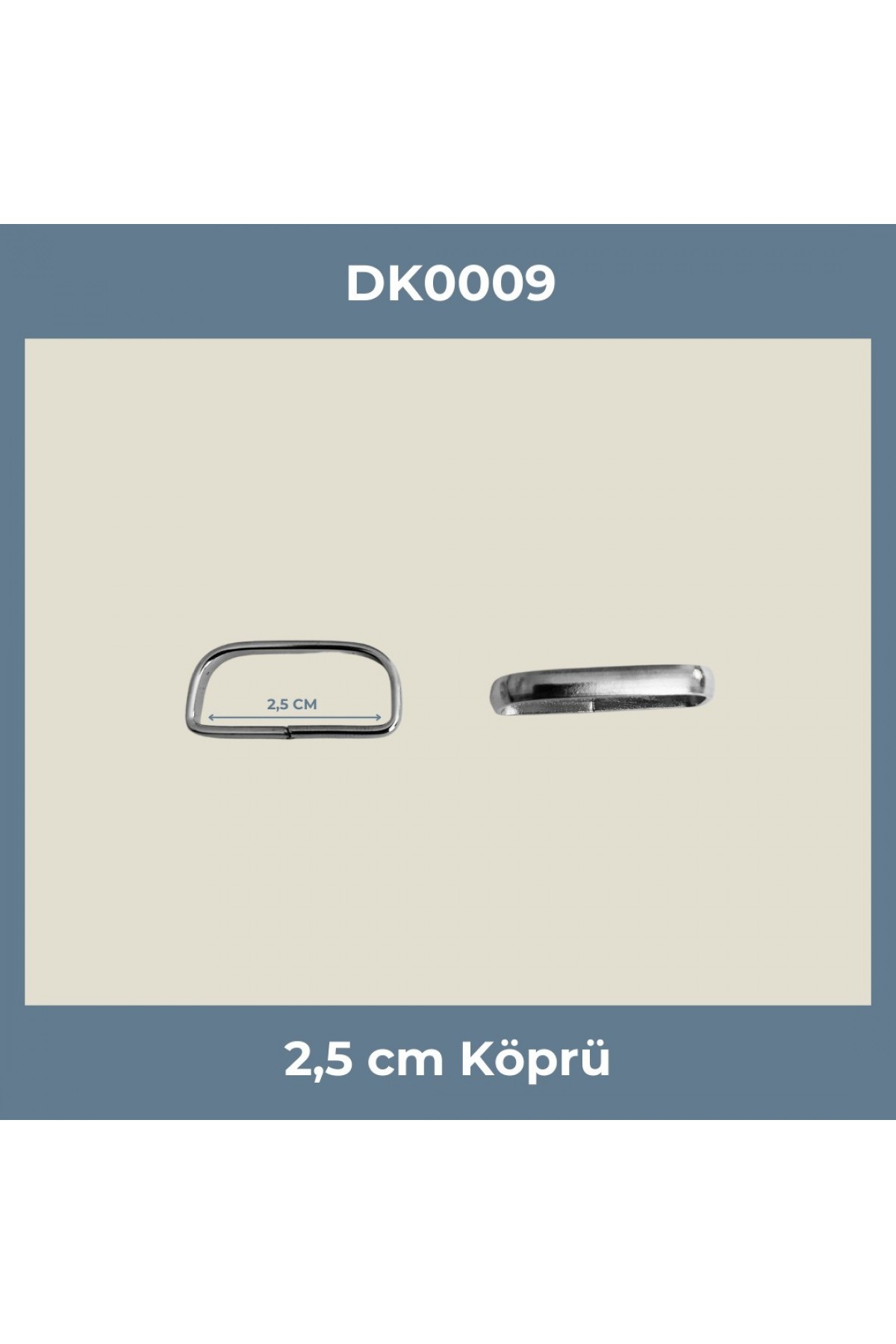 2,5 cm Köprü Metal Aksesuar Nikel Renk - Minimum 500 Adet