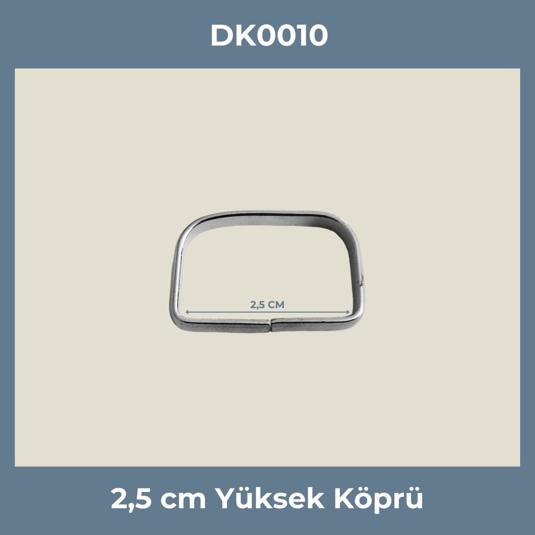 2,5 cm Yüksek Köprü Metal Aksesuar Nikel Renk - Minimum 200 Adet