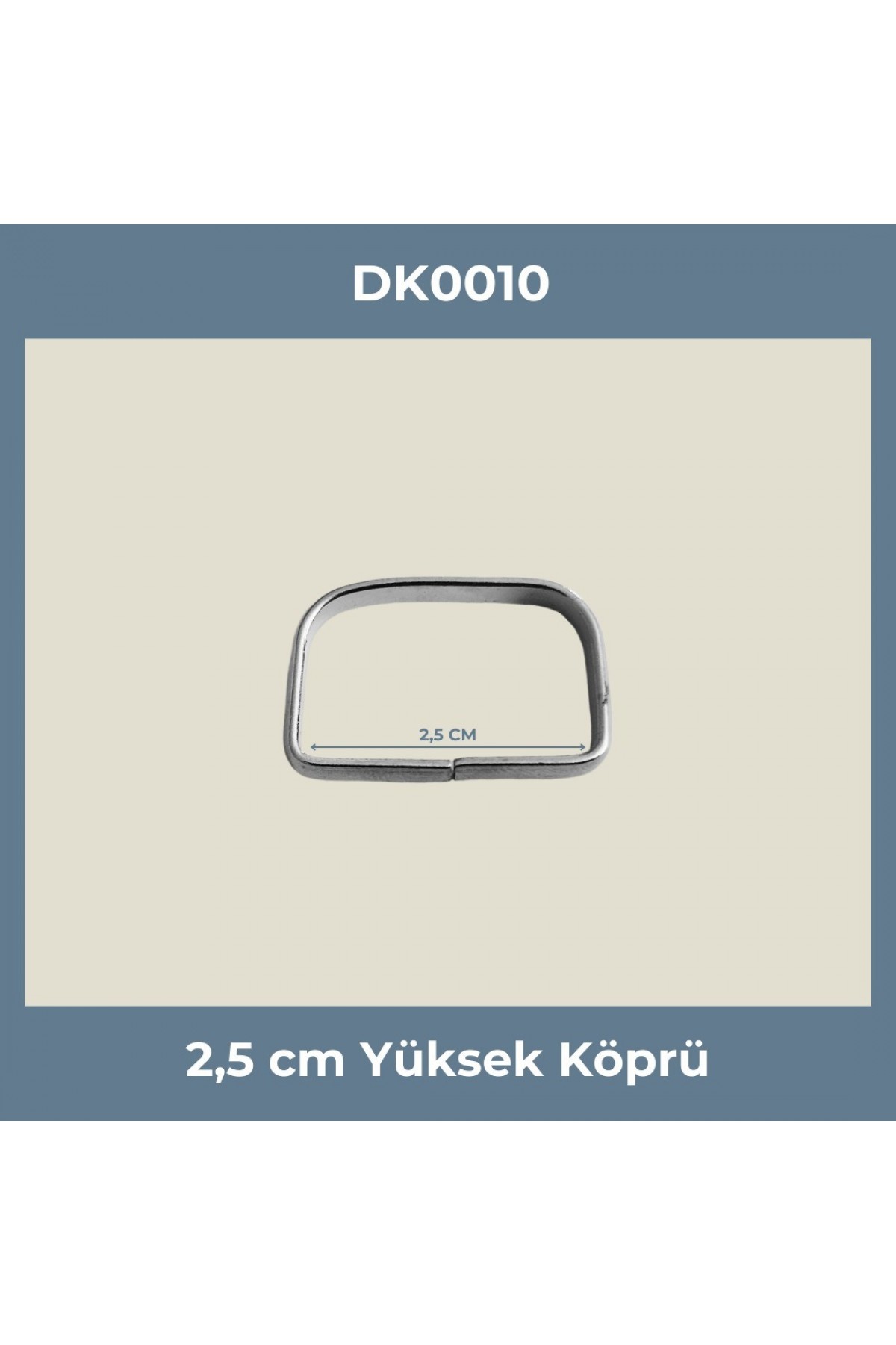 2,5 cm Yüksek Köprü Metal Aksesuar Nikel Renk - Minimum 200 Adet