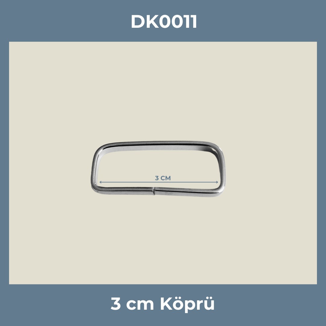 3 cm Köprü Metal Aksesuar Nikel Renk - Minimum 400 Adet