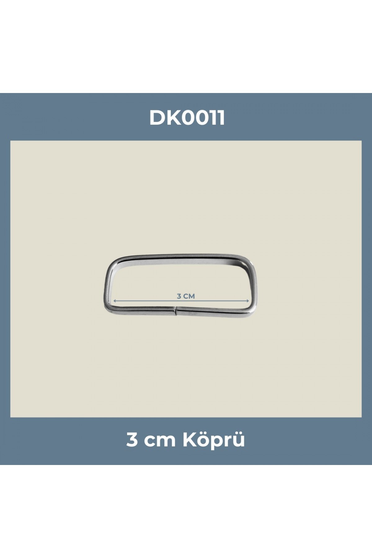 3 cm Köprü Metal Aksesuar Nikel Renk - Minimum 400 Adet