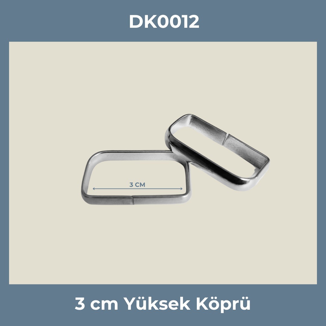 3 cm Yüksek Köprü Metal Aksesuar Nikel Renk - Minimum 200 Adet