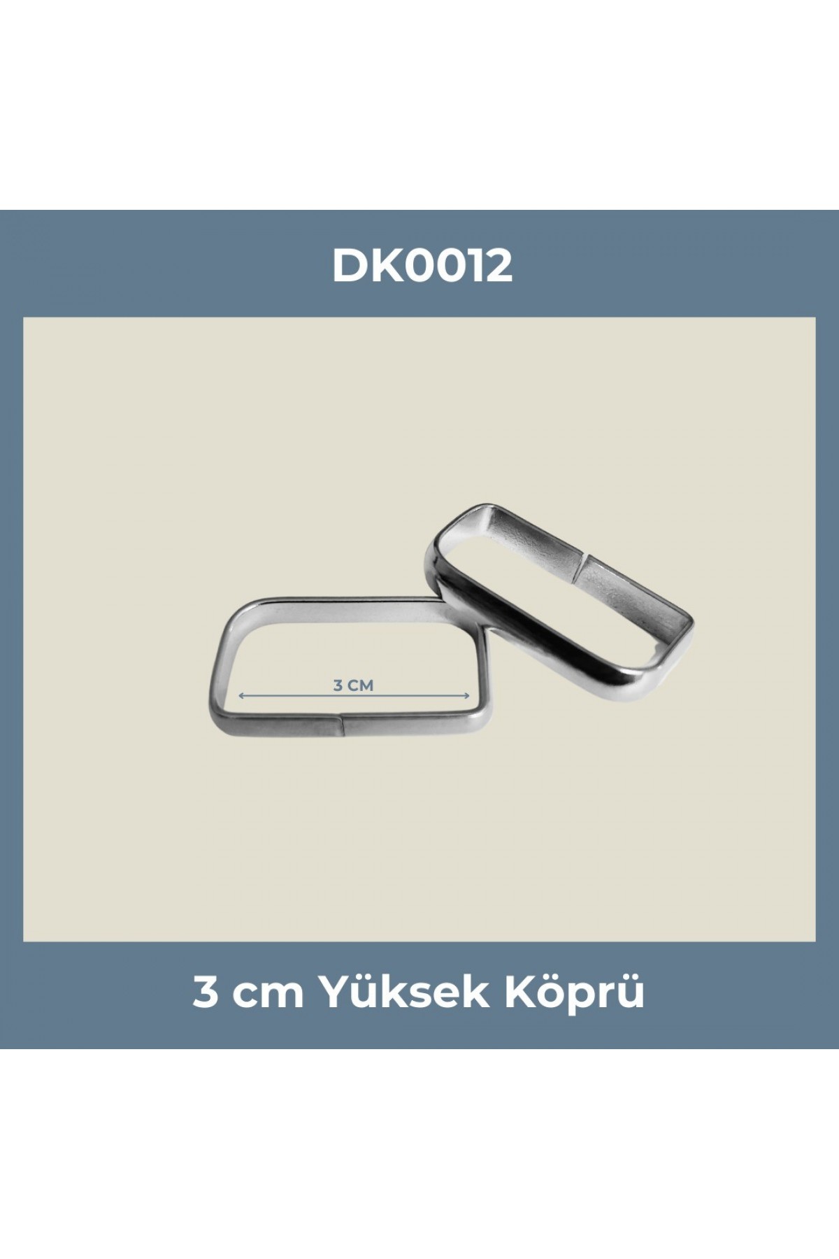 3 cm Yüksek Köprü Metal Aksesuar Nikel Renk - Minimum 200 Adet