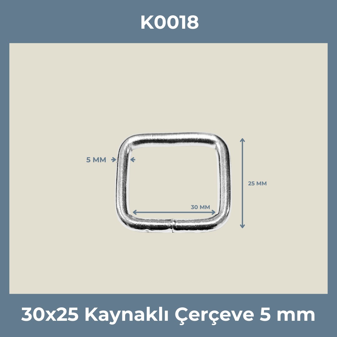 30x25 mm Kaynaklı Metal Çerçeve (5 mm Kalınlık) - K0018