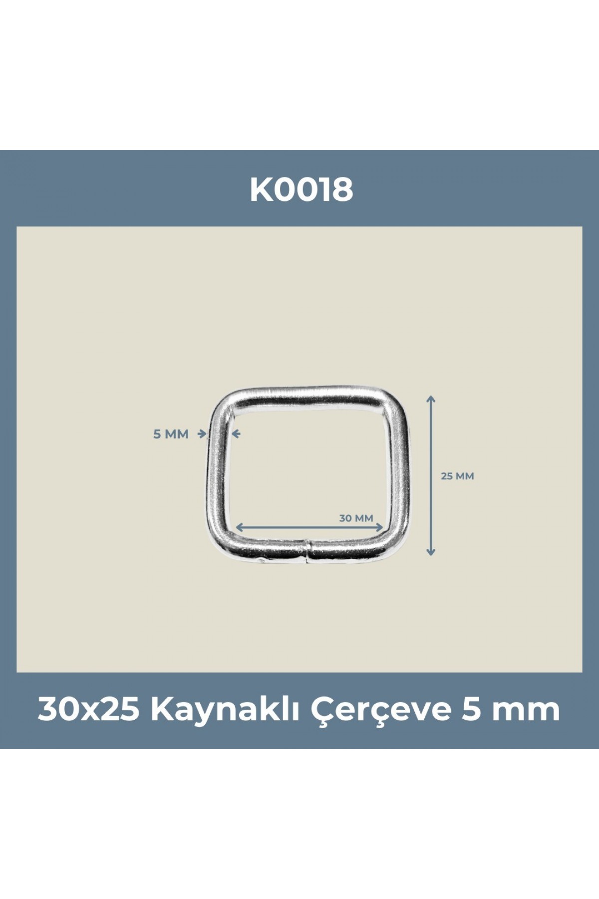 30x25 mm Kaynaklı Metal Çerçeve (5 mm Kalınlık) - K0018