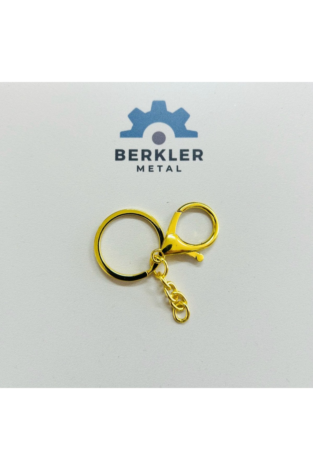 Papağan Bağlantılı Ezme Anahtarlık Halkası Sarı Renk – Metal Anahtarlık Aparatı (Min. 50 Adet)