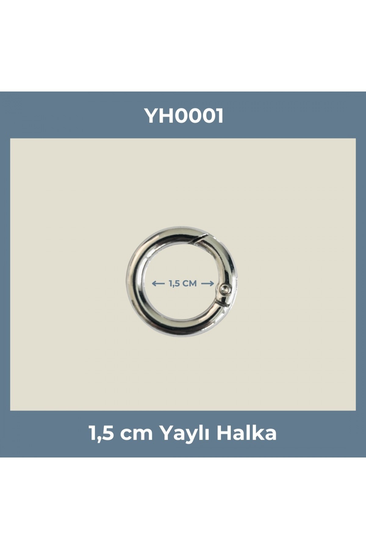 1,5 cm (15 mm) Yaylı Halka - Nikel (50 Adet)