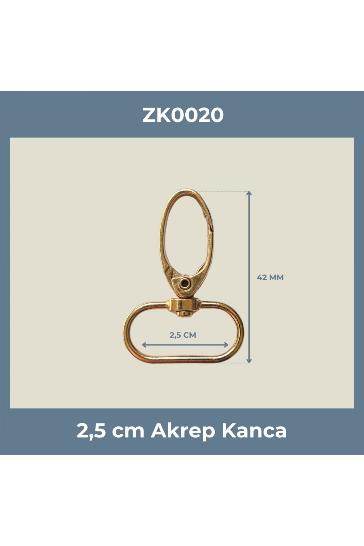 2,5 CM Akrep Kanca Gold Renk – Metal Anahtarlık ve Çanta Askı Aparatı (Min. 100 Adet)