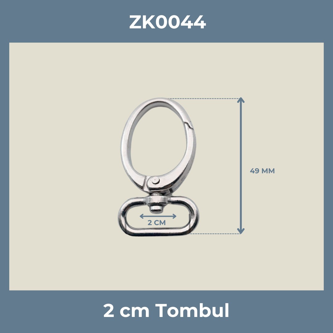 2 Cm Tombul Kanca Nikel – Metal Anahtarlık ve Aksesuar Klipsi (Min. 50 Adet)