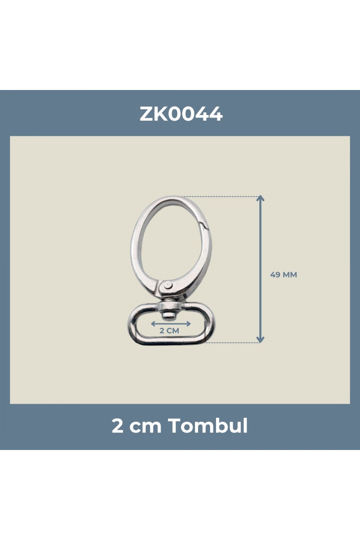 2 Cm Tombul Kanca Nikel – Metal Anahtarlık ve Aksesuar Klipsi (Min. 50 Adet)