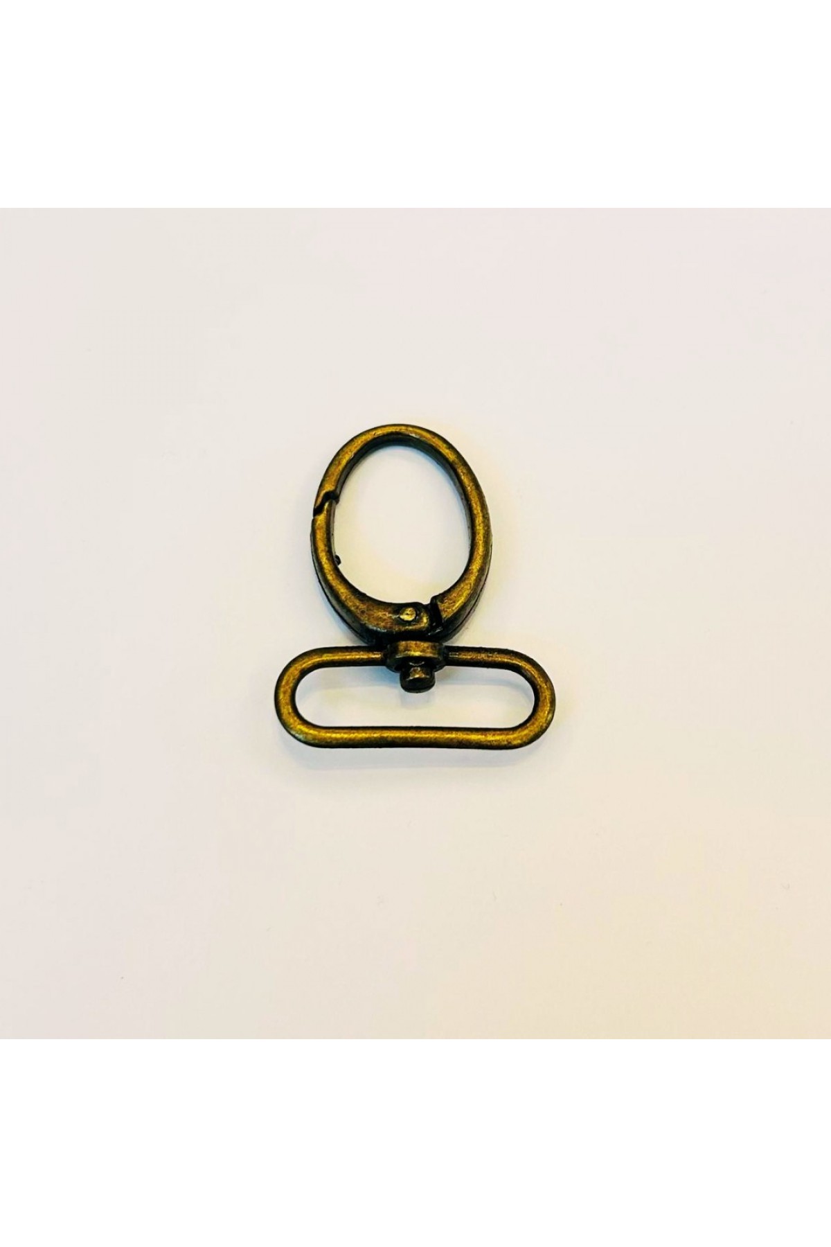 3 cm Antik Renk Tombul Metal Kanca - Anahtarlık ve Çanta Klipsi (50 Adet)