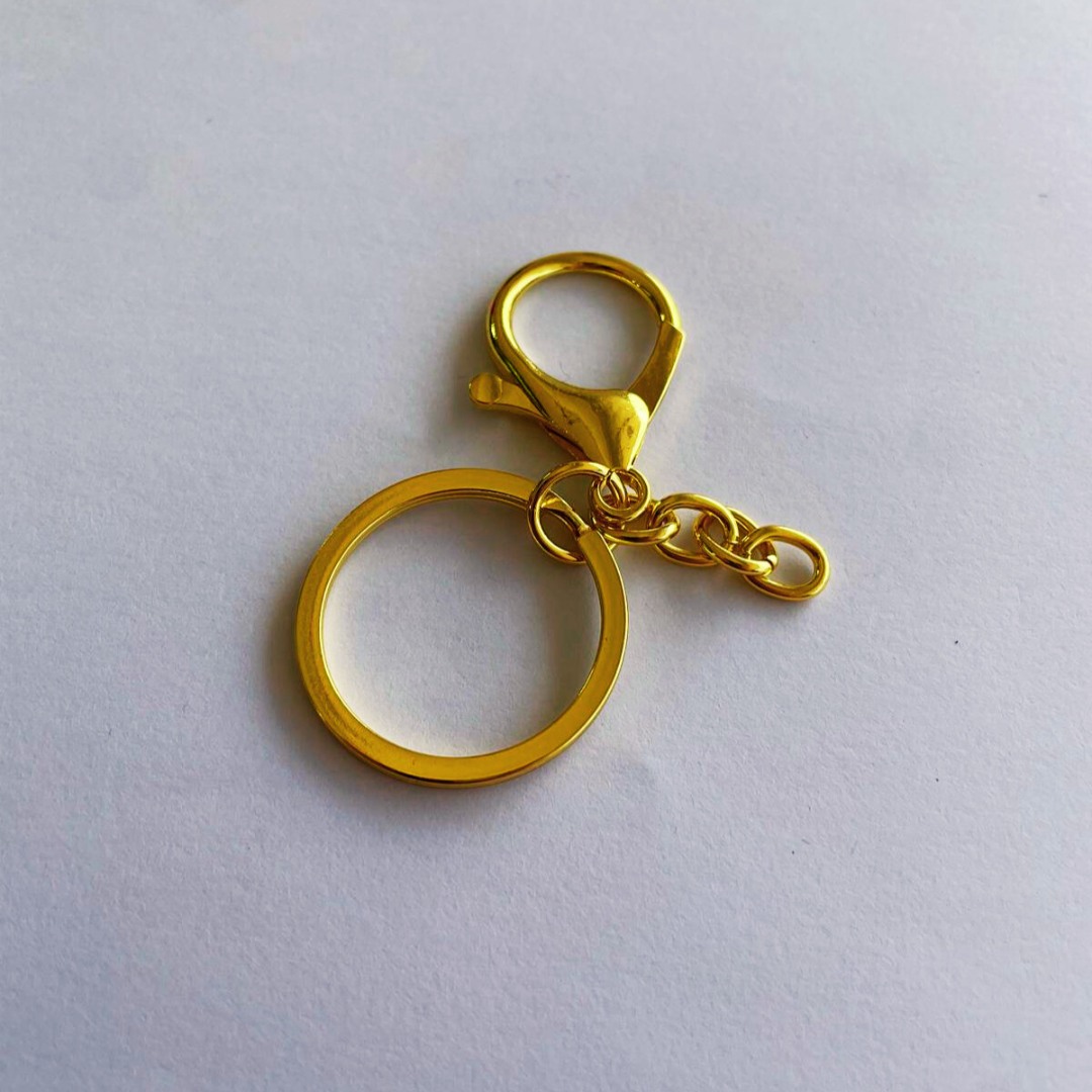 Papağan Bağlantılı Ezme Anahtarlık Halkası Sarı Renk – Metal Anahtarlık Aparatı (Min. 50 Adet)