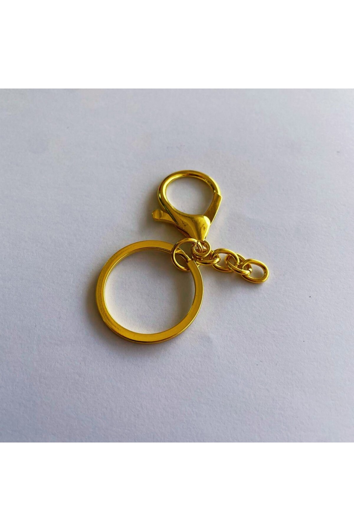 Papağan Bağlantılı Ezme Anahtarlık Halkası Sarı Renk – Metal Anahtarlık Aparatı (Min. 50 Adet)