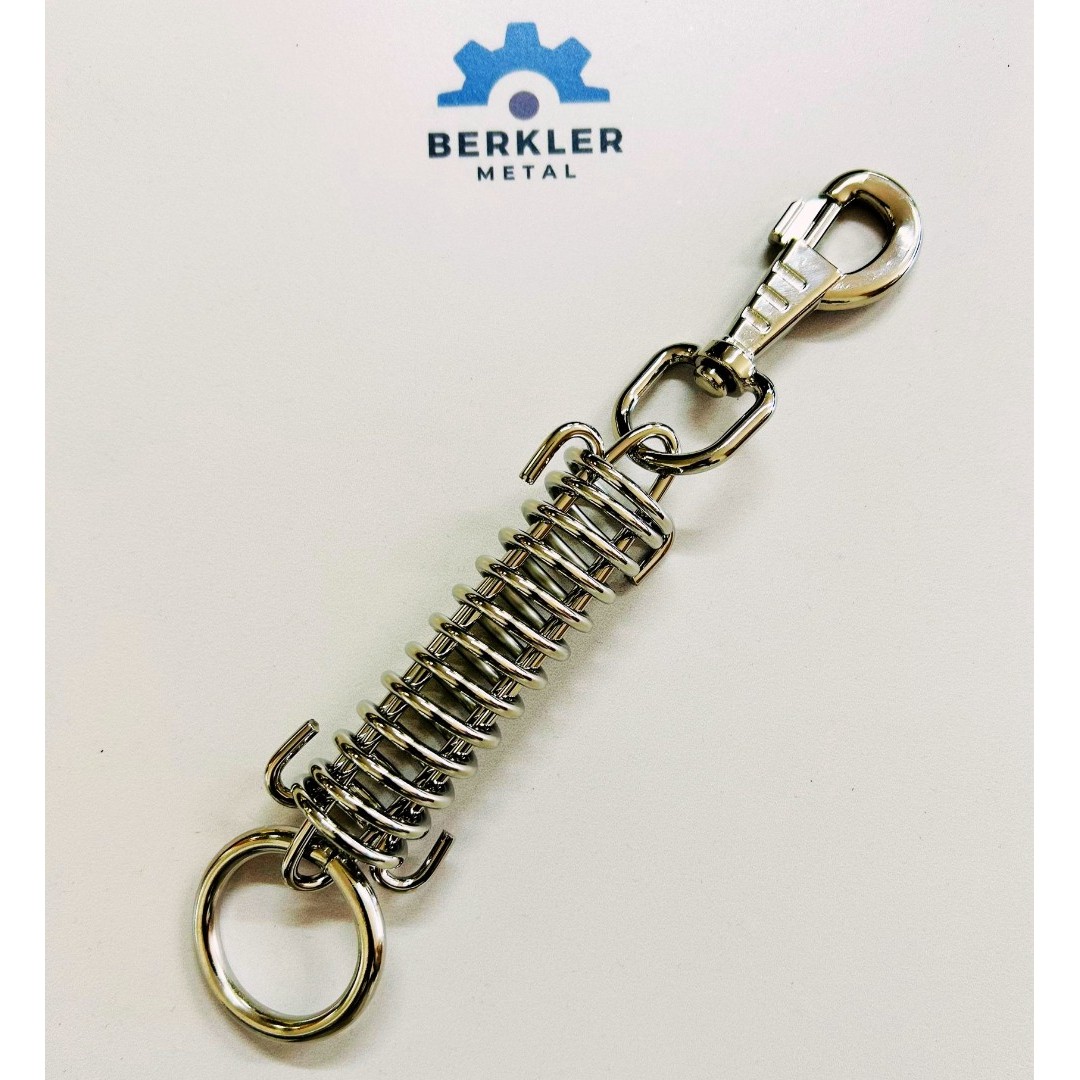 Berkler Metal Karabinalı Şok Emici Yaylı Köstek - Köpek Gezdirme ve Branda Gerdirme Yayı