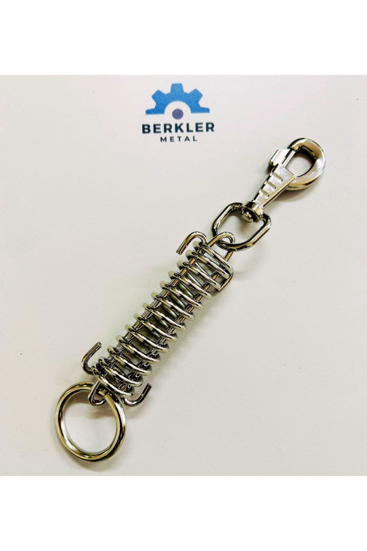 Berkler Metal Karabinalı Şok Emici Yaylı Köstek - Köpek Gezdirme ve Branda Gerdirme Yayı