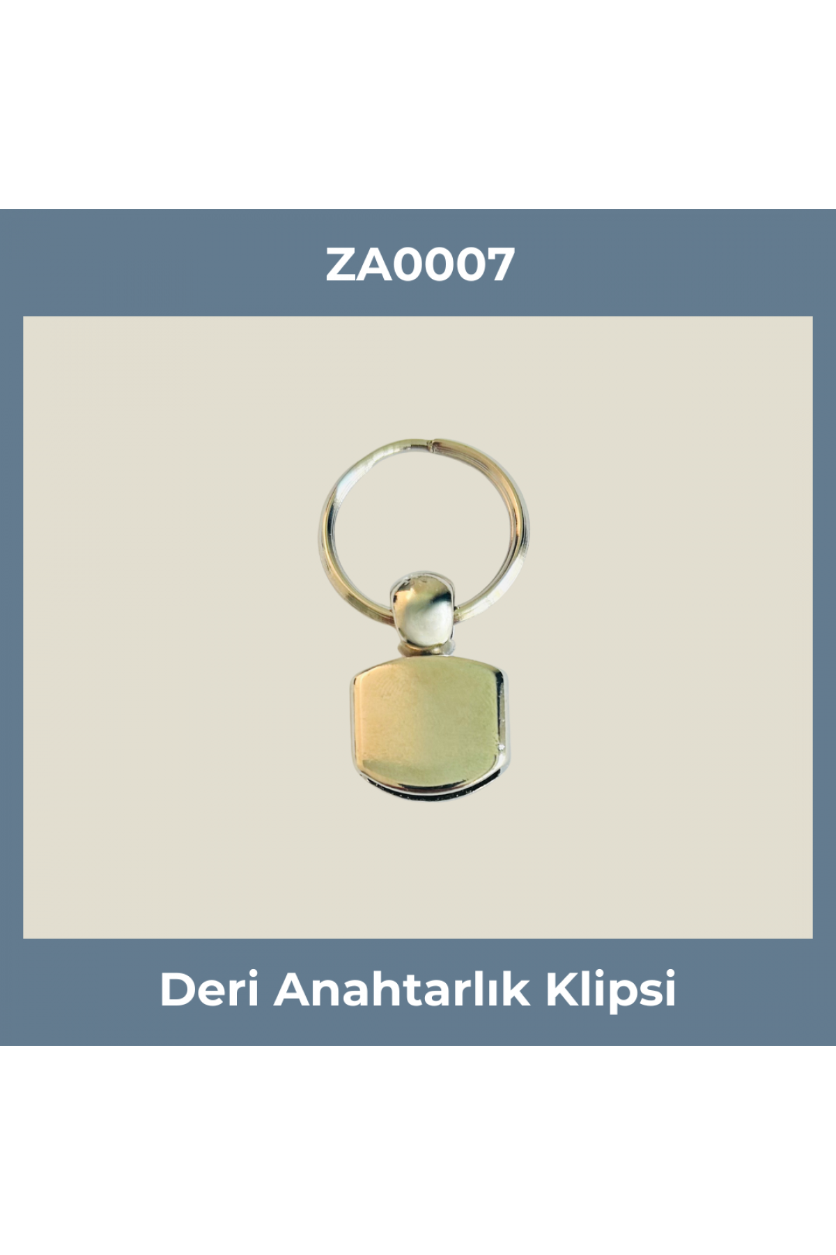 Deri Anahtarlık Klipsi - 1,7cm - Nikel Renk