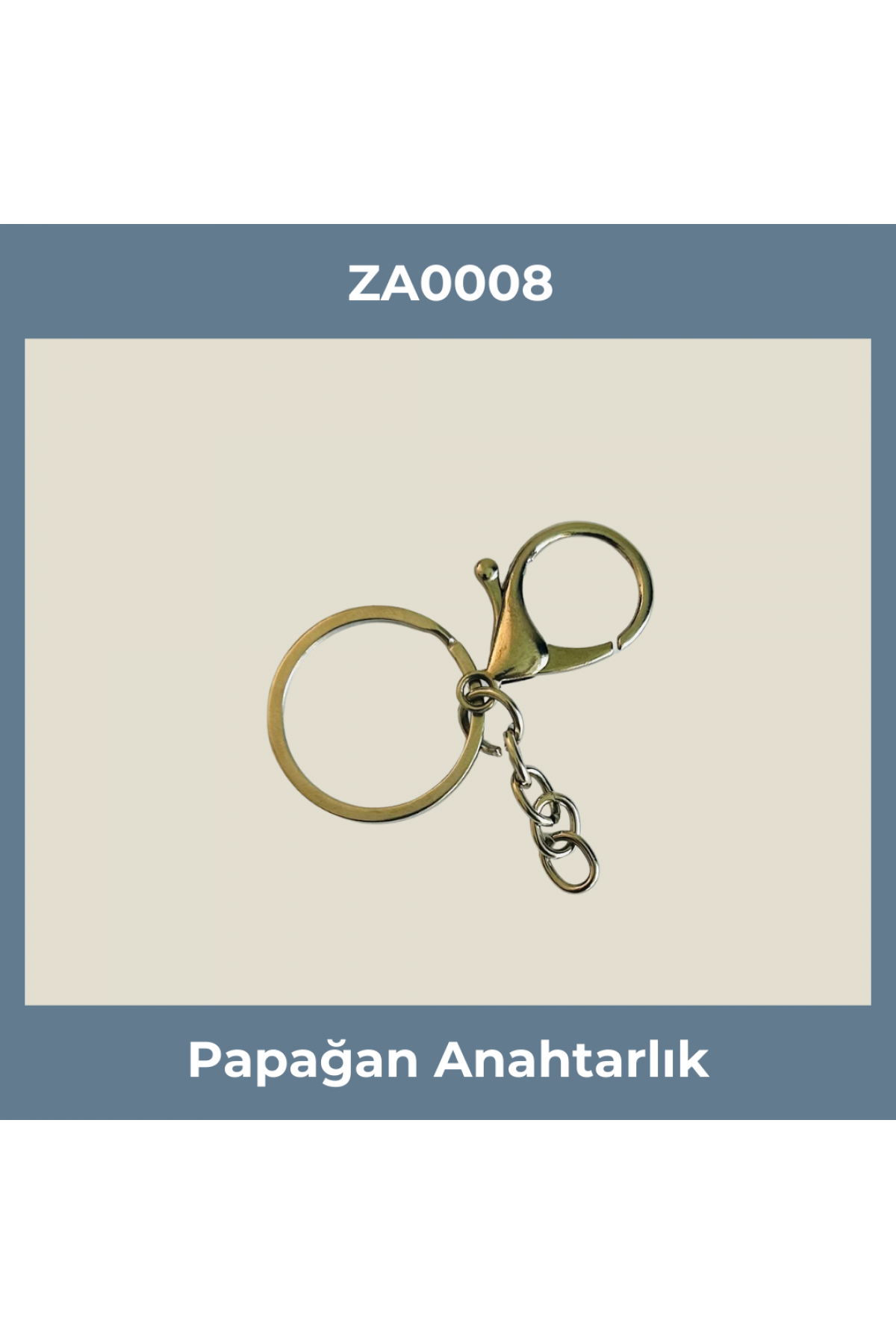 Papağan Anahtarlık - Metal Renk - Ezme Halka