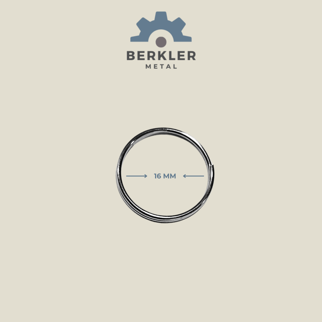 16 mm Çift Sargı Anahtarlık Halkası – Metal Renk, 500 Adet Toplu Satış