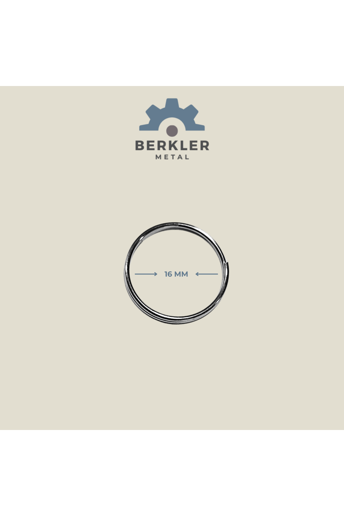 16 mm Çift Sargı Anahtarlık Halkası – Metal Renk, 500 Adet Toplu Satış