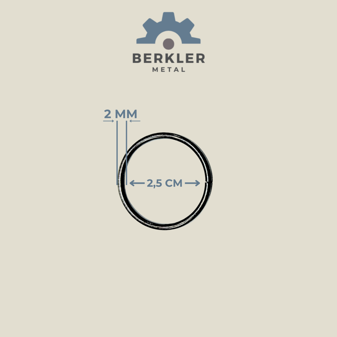 2.5 cm. * 2 mm yuvarlak halka siyah renk