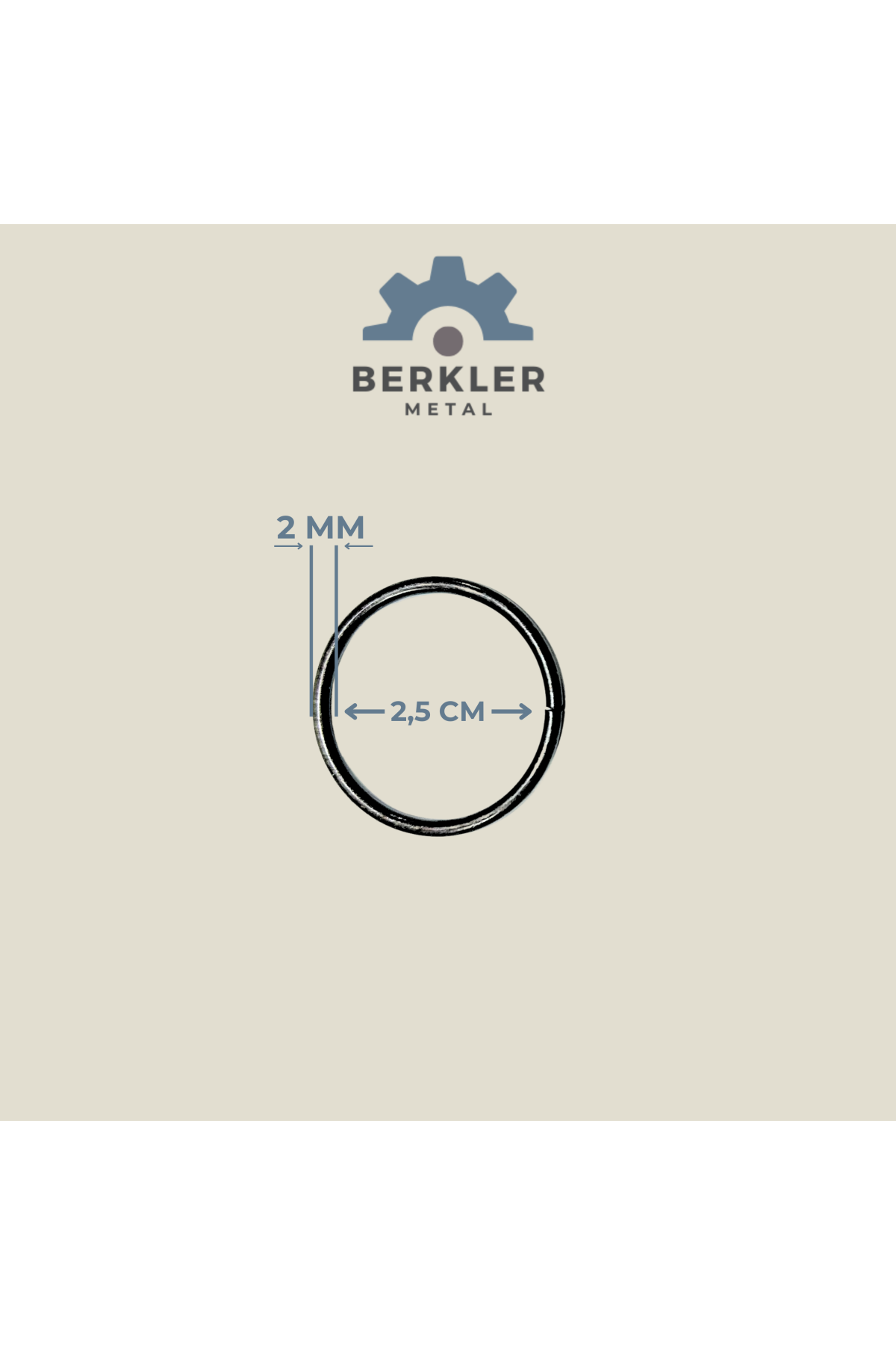 2.5 cm. * 2 mm yuvarlak halka siyah renk