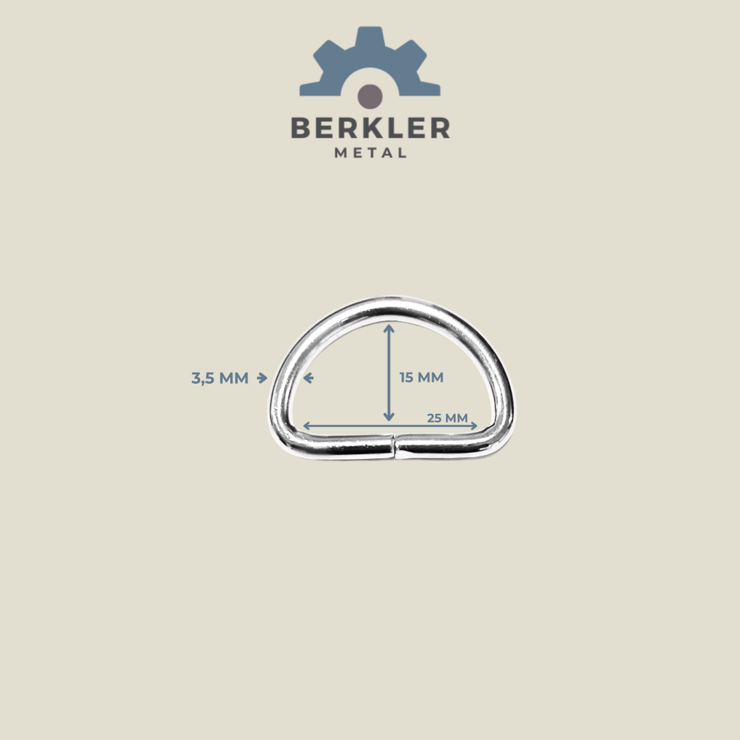 25mm * 15 mm * 3,5 mm D Halka metal renk