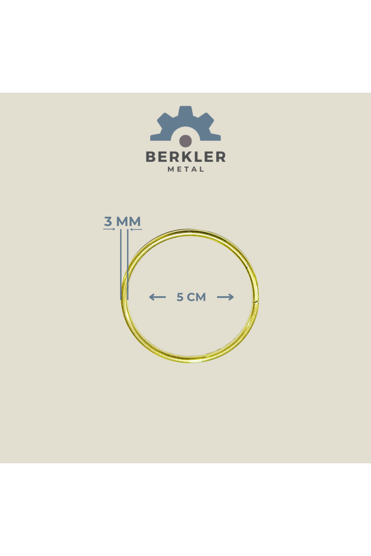 5 cm. * 3 mm yuvarlak halka sarı renk