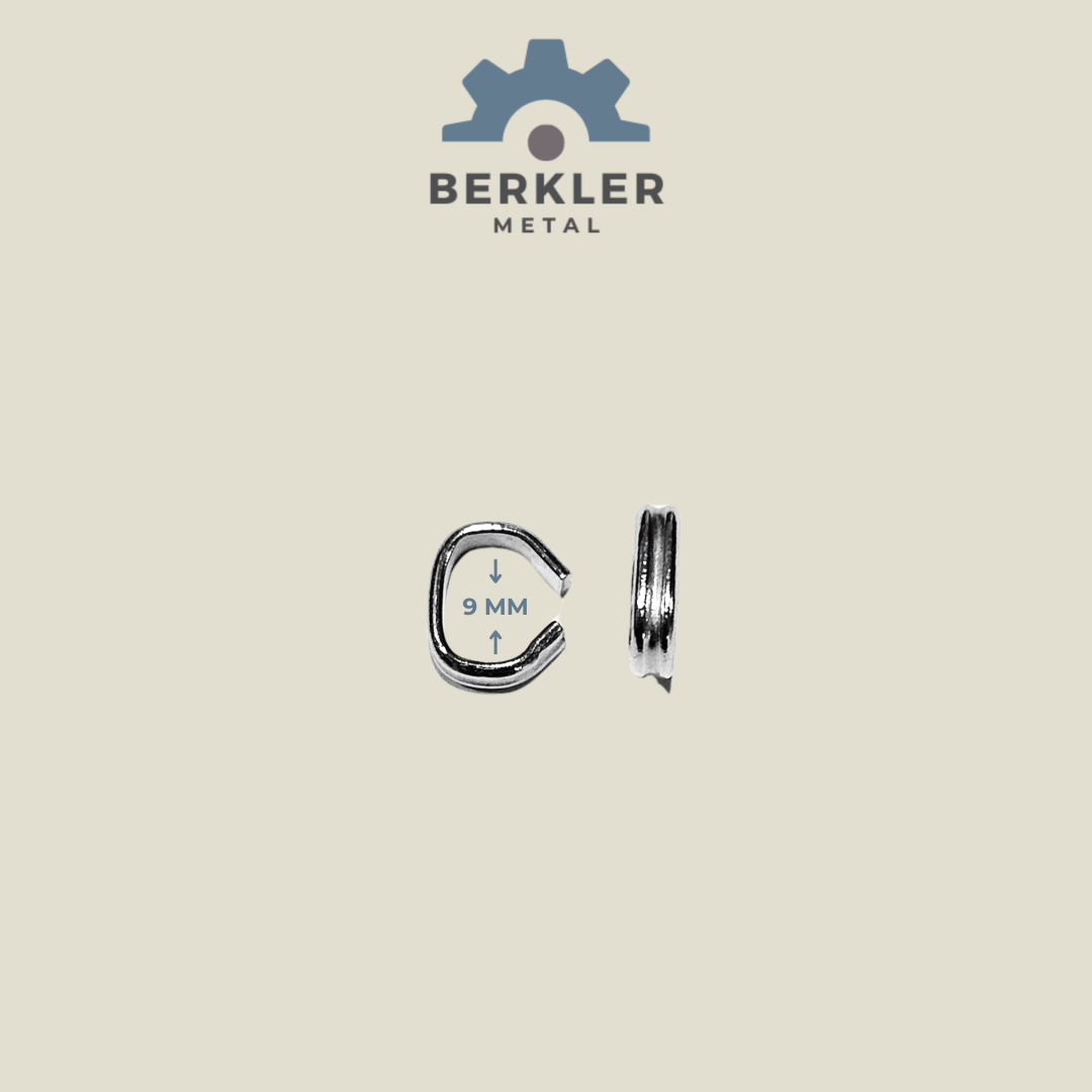 Kanallı C bağlantı halkası 9  mm metal renk