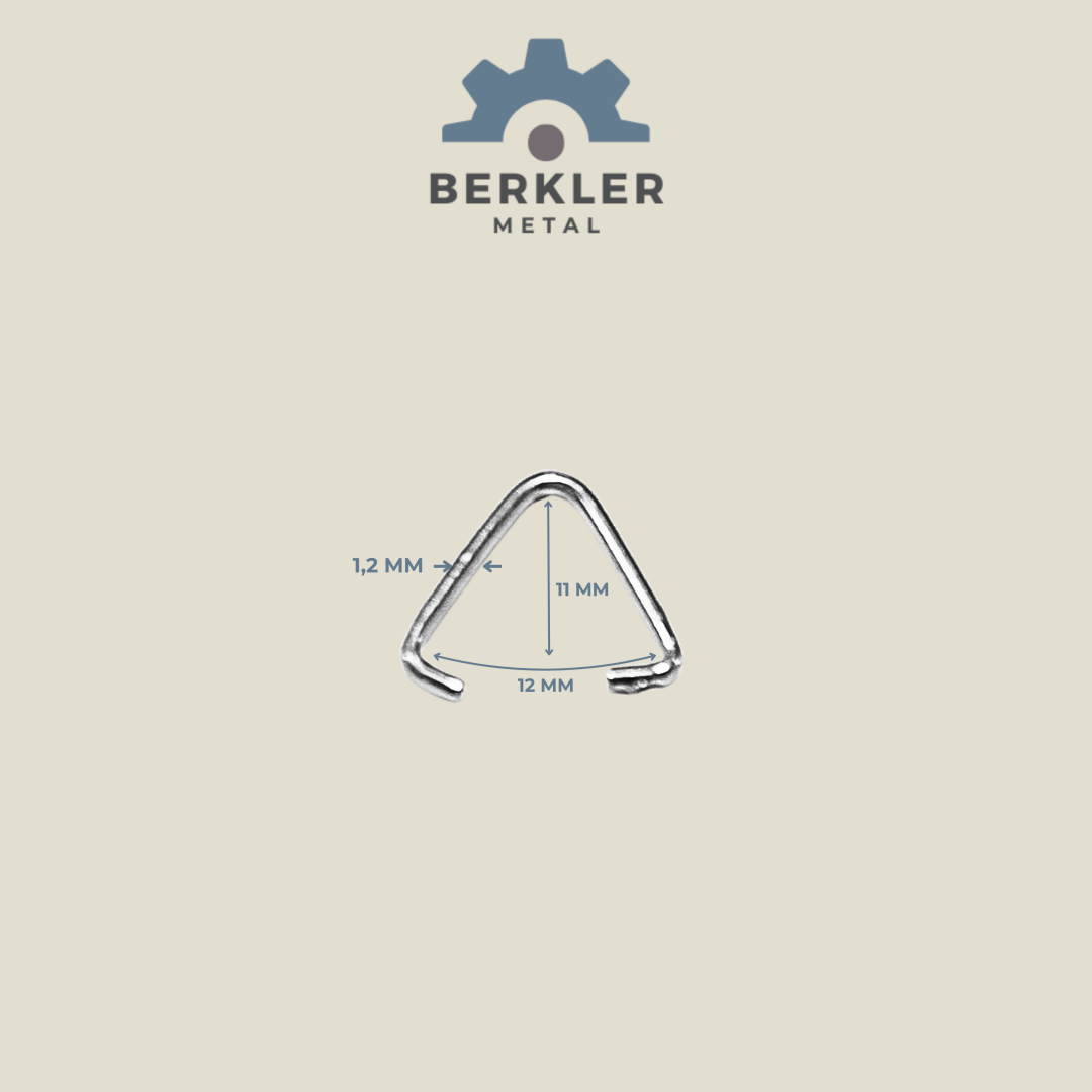 1,2 mm Açık Üçgen Bağlantı Halkası 12 mm Metal Renk - Nikel