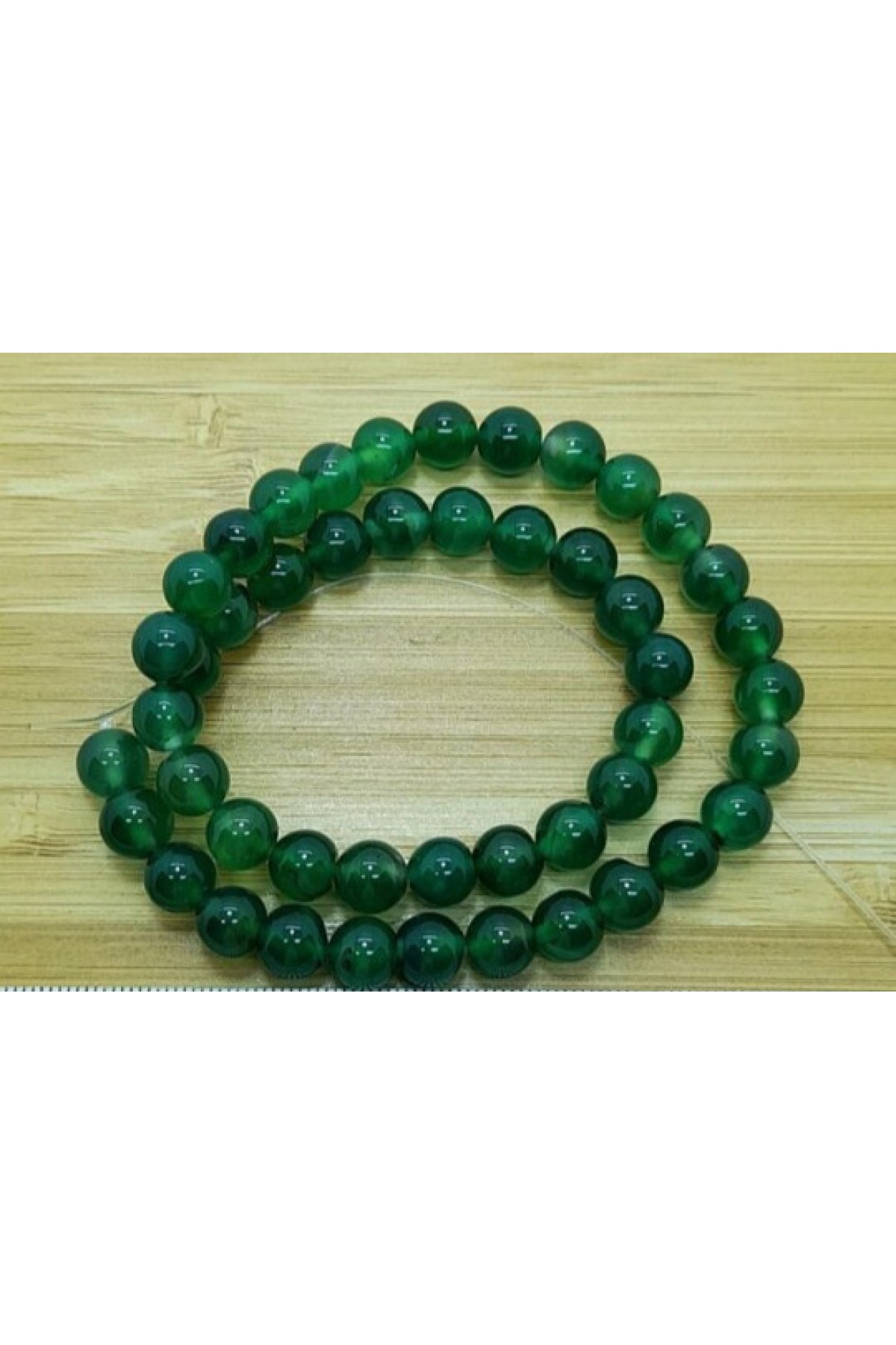 DOĞAL YEŞİL AKİK 8 MM KÜRE DİZİ TAŞ